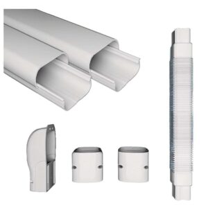 PVC Air Conditioner Line Set Cover Kit Basic 8 feet coverage(No Elbows)