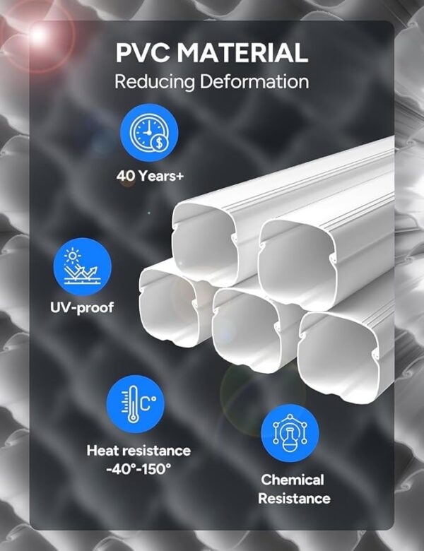 PVC Air Conditioner Line Set Cover Kit Basic 5 feet coverage(No Elbows) - Image 3