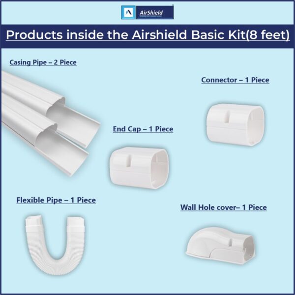 PVC Air Conditioner Line Set Cover Kit Basic 8 feet coverage(No Elbows) - Image 9